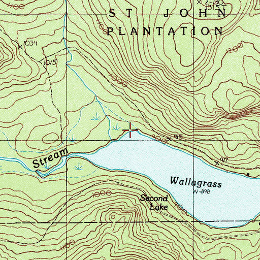 Topographic Map of Godfrey Brook, ME