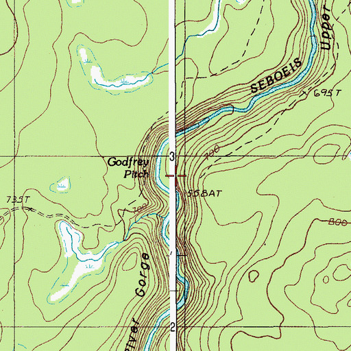 Topographic Map of Godfrey Pitch, ME