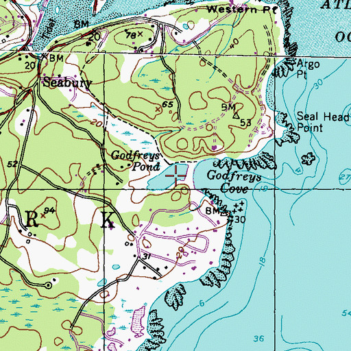 Topographic Map of Godfreys Pond, ME
