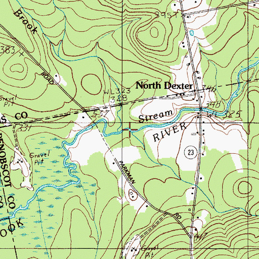 Topographic Map of Goff Brook, ME