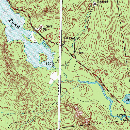 Topographic Map of Gold Brook, ME