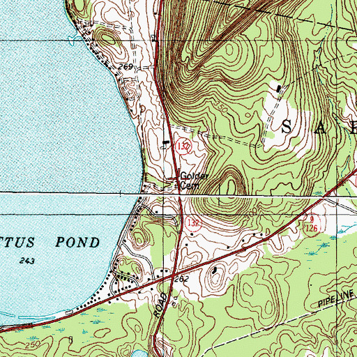 Topographic Map of Golder Cemetery, ME
