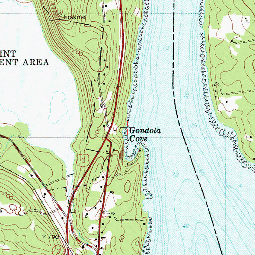 Topographic Map of Gondola Cove, ME