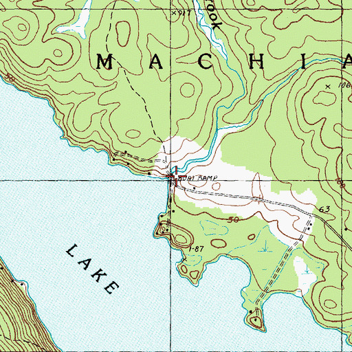 Topographic Map of Gooch Brook, ME