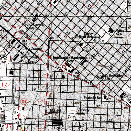 Topographic Map of Immaculate Conception School, AR