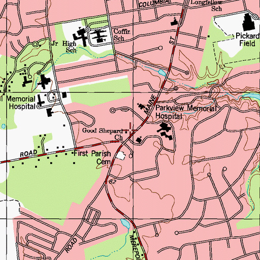 Topographic Map of Good Shepherd Lutheran Church, ME