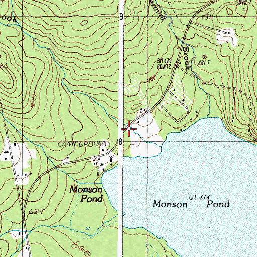 Topographic Map of Goodell Brook, ME