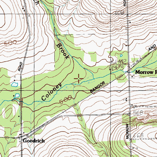 Topographic Map of Goodrich Brook, ME