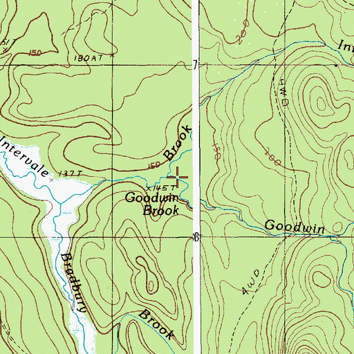 Topographic Map of Goodwin Brook, ME