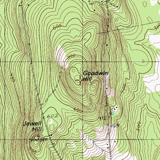 Topographic Map of Goodwin Hill, ME