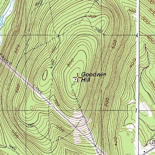 Topographic Map of Goodwin Hill, ME