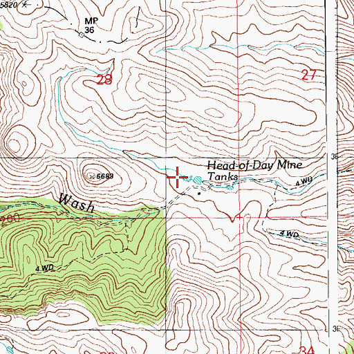 Topographic Map of Head-of-Day Mine Tanks, AZ