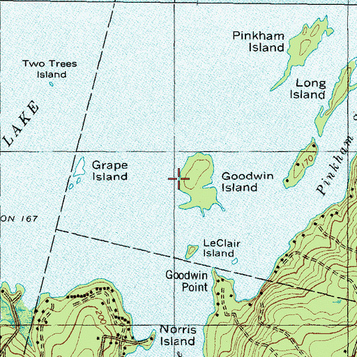 Topographic Map of Goodwin Island, ME