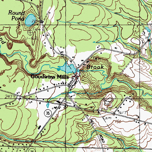 Topographic Map of Goodwins Mills, ME