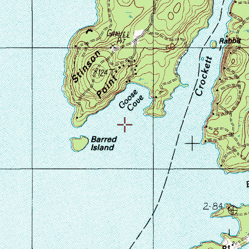Topographic Map of Goose Cove, ME