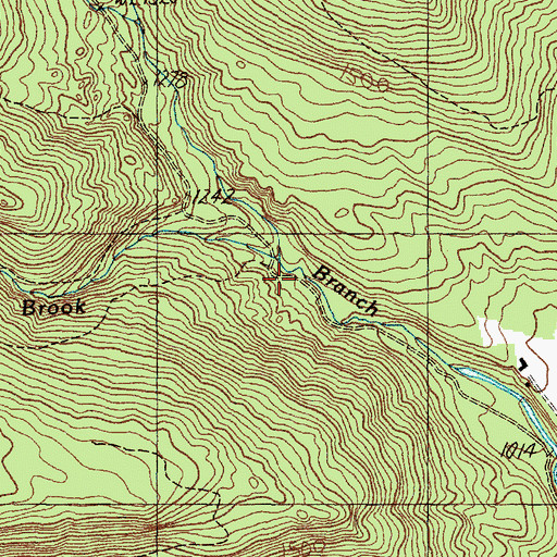 Topographic Map of Goose Eye Brook, ME