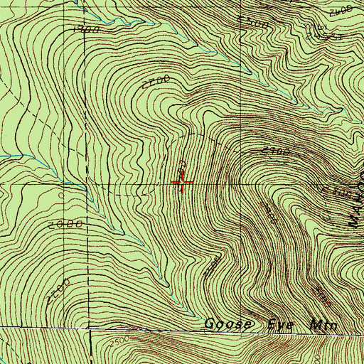 Topographic Map of Goose Eye Trail, ME