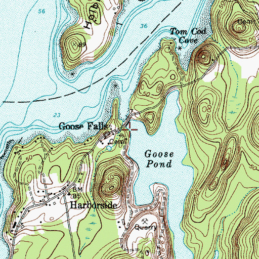 Topographic Map of Goose Falls, ME