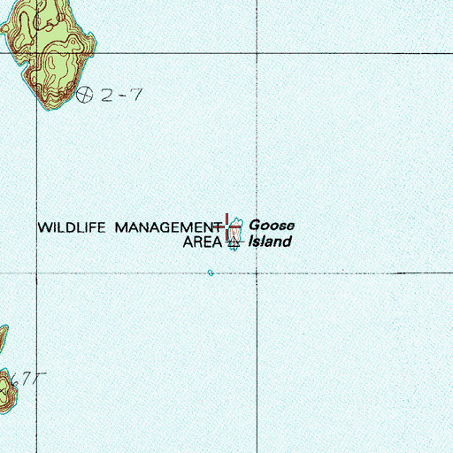 Topographic Map of Goose Island, ME