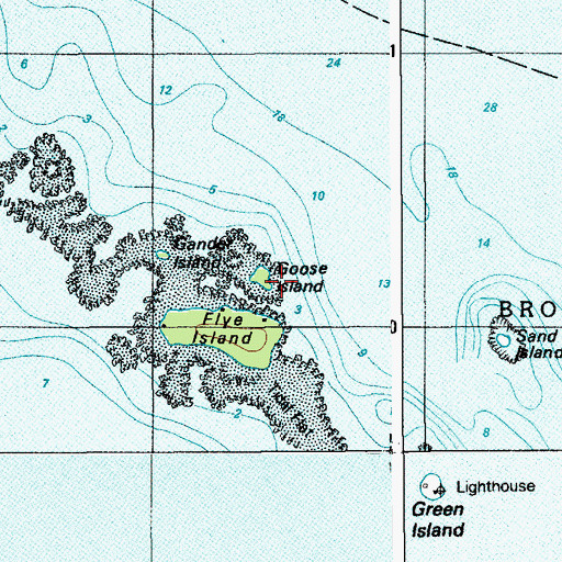 Topographic Map of Goose Island, ME