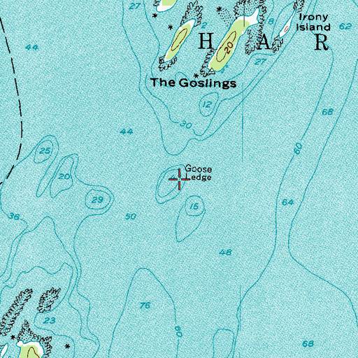 Topographic Map of Goose Ledge, ME