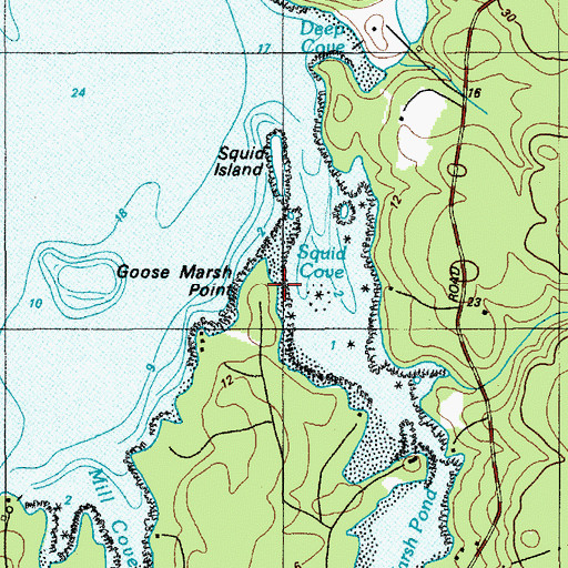 Topographic Map of Goose Marsh, ME