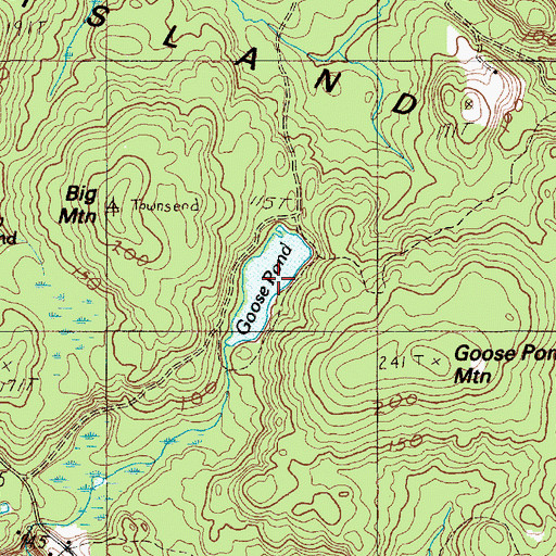 Topographic Map of Goose Pond, ME