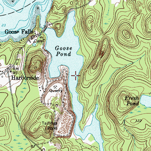 Topographic Map of Goose Pond, ME
