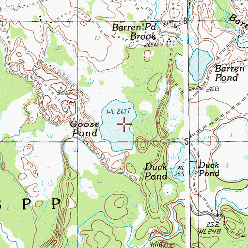 Topographic Map of Goose Pond, ME