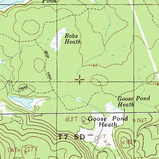 Topographic Map of Goose Pond Heath, ME