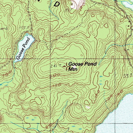 Topographic Map of Goose Pond Mountain, ME