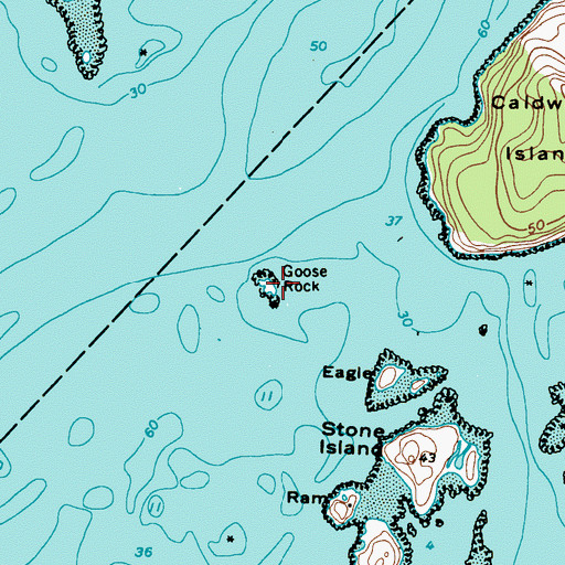 Topographic Map of Goose Rock, ME