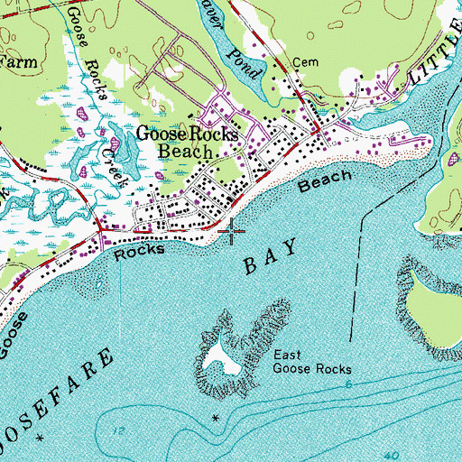 Topographic Map of Goose Rocks Beach, ME