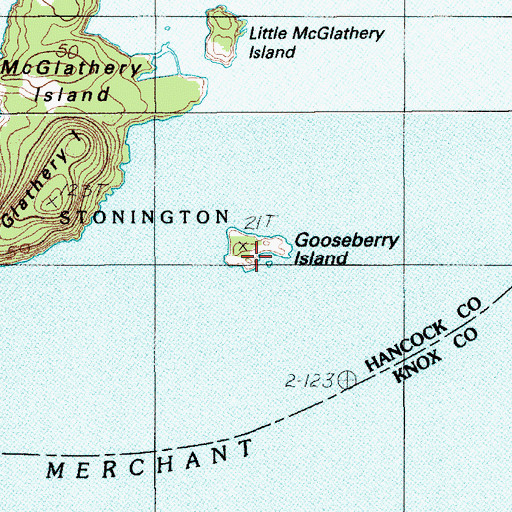 Topographic Map of Gooseberry Island, ME