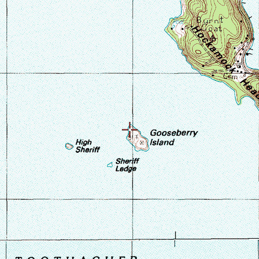 Topographic Map of Gooseberry Island, ME
