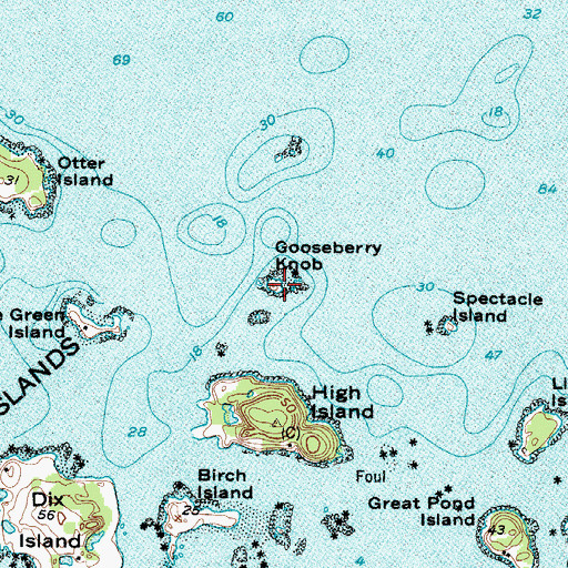 Topographic Map of Gooseberry Knob, ME