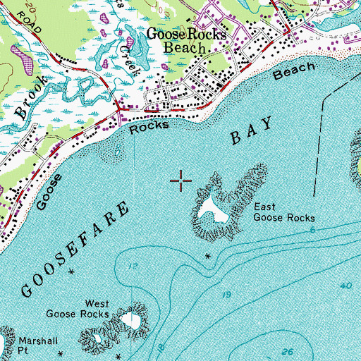 Topographic Map of Goosefare Bay, ME