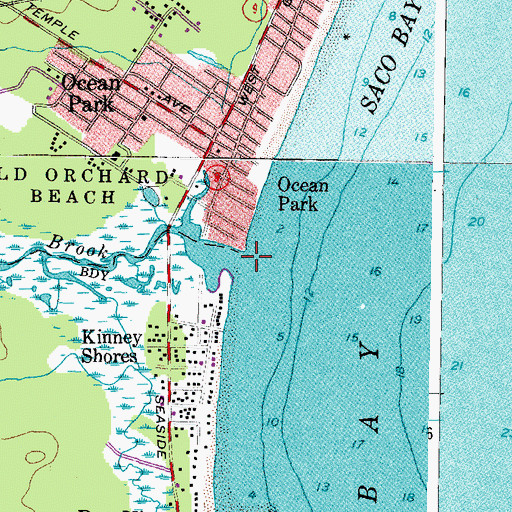 Topographic Map of Goosefare Brook, ME