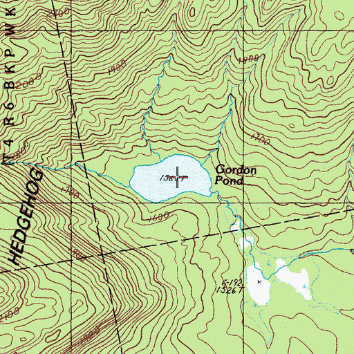 Topographic Map of Gordon Pond, ME