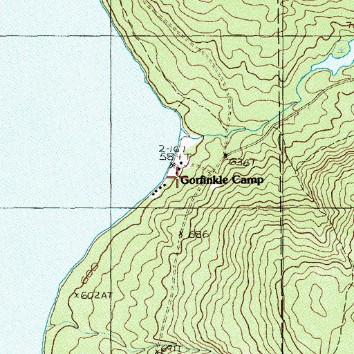 Topographic Map of Gorfinkle Camp, ME