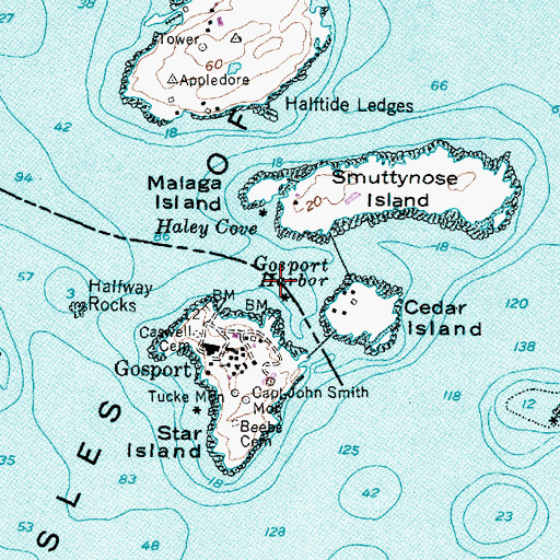 Topographic Map of Gosport Harbor, ME