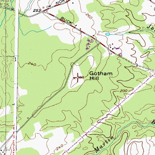 Topographic Map of Gotham Hill, ME