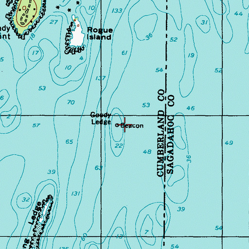 Topographic Map of Goudy Ledge, ME