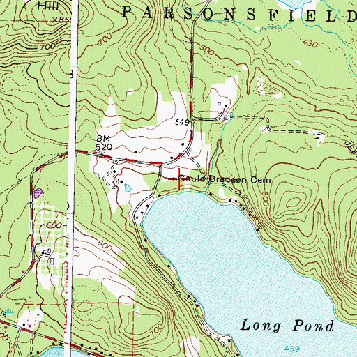 Topographic Map of Gould Bradeen Cemetery, ME