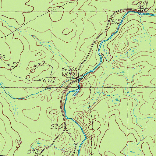 Topographic Map of Gould Brook, ME