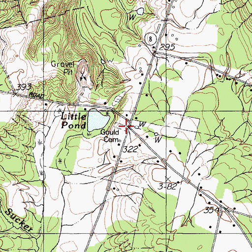 Topographic Map of Gould Cemetery, ME