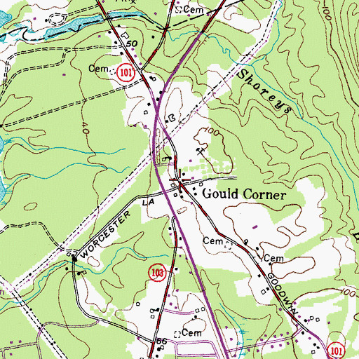 Topographic Map of Gould Corner, ME