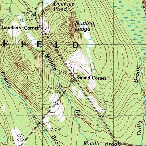 Topographic Map of Gould Corner, ME