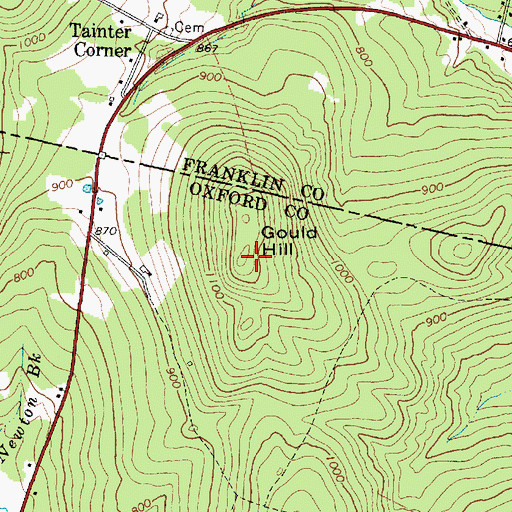 Topographic Map of Gould Hill, ME