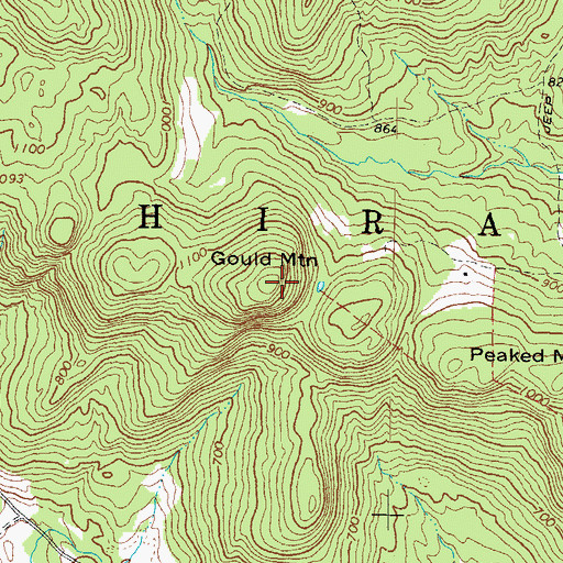 Topographic Map of Gould Mountain, ME